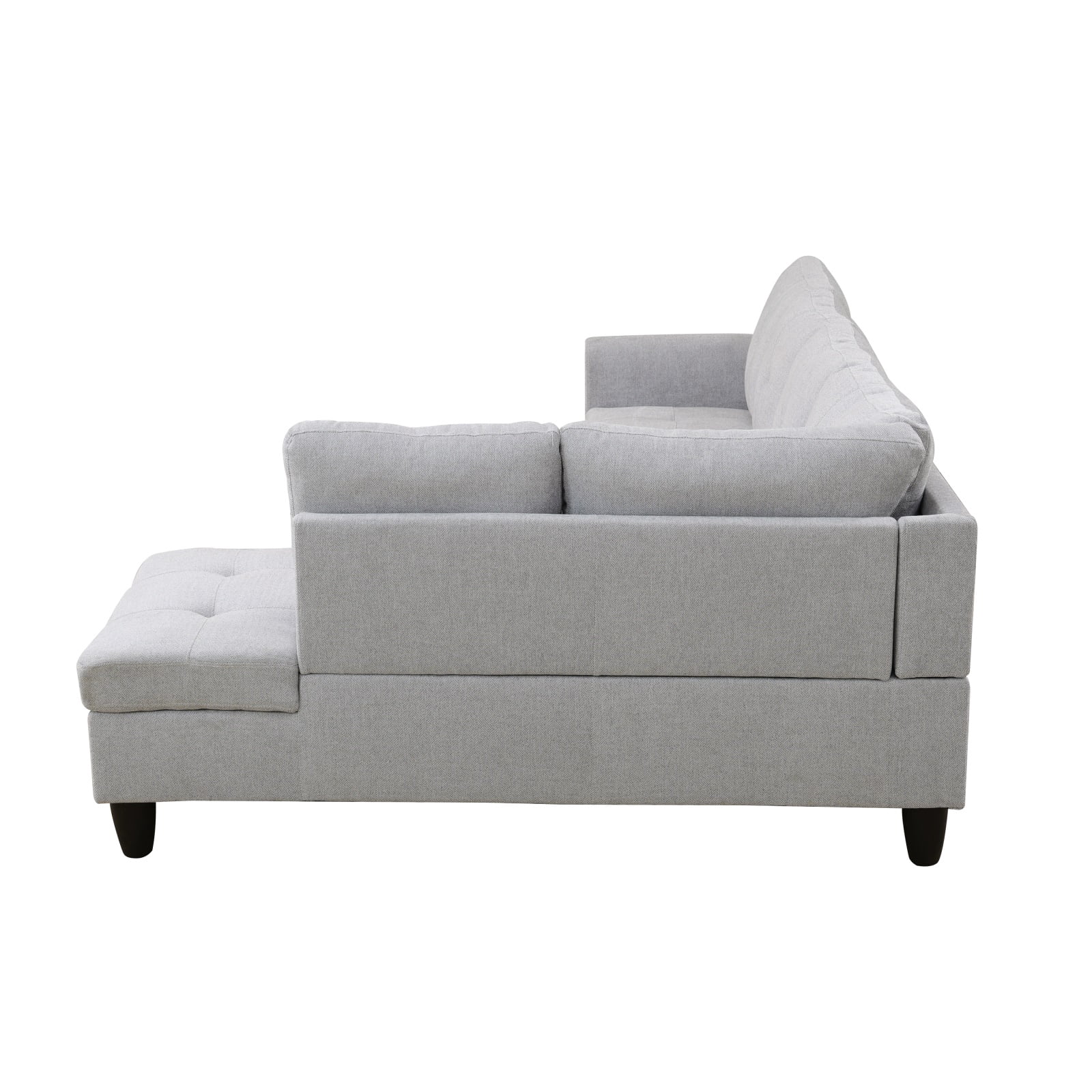 Hommoo Sofa Set,Flannel 3-Piece Living Room Sofa Set,Sectional Couches for Living Room, Grey