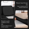 thumbnail image 4 of FLASHLUMI Stretch Outdoor Patio Sofa Cushion Covers, Elastic Full Wrapped Seat Cushion Slipcovers, Machine Washable Anti-Pilling Furniture Protector Covers, Black, 8 Pack, 4 of 6