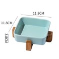thumbnail image 2 of Cuenco de cerámica para perros y gatos con soporte de madera, bonito cuenco de agua para alimentos para perros y gatos MFZFUKR BST3011035-3, 2 of 5