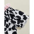 thumbnail image 6 of aturustex Little Girls 2pcs Casual Shorts Outfit 12M 18M 2T 3T 4T 5T Toddler Baby Short Sleeve T-Shirt Cow Print Shirts Crew Neck Ruffled Tops and Elaaily Clothes Beachwear for Holiday Party, 6 of 6