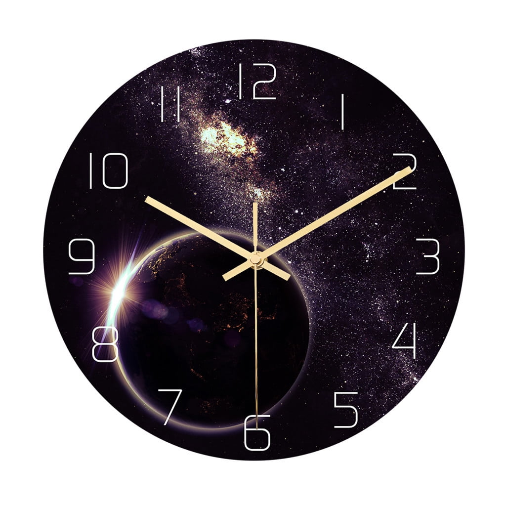 3D Large Photo Wall clock Removable Glow In The Dark clocks