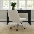 thumbnail image 6 of Martha Stewart Upholstered Office Chair in Grey White/Polished Nickel, 6 of 12