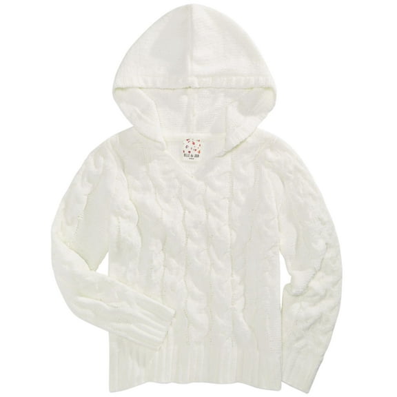 Belle Du Jour Big Girls Cozy Chenille Hoodie (White, XL)