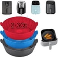 thumbnail image 1 of Silicone Air Fryer Liners for 2qt Air Fryer, 3 Pack Non-Stick Air Fryer Parchment Paper Air Fryer Liners Compatible with Ninja AF080 Mini, Instant Vortex 2-QT, CHEFMAN Small, COSORI Small, 1 of 5