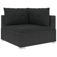 thumbnail image 2 of vidaXL 5 Piece Garden Lounge Set with Cushions Poly Rattan Black, 2 of 5