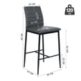 thumbnail image 4 of Set of 2 Bancos Alto con Respaldo y Reposapié, Color Gris HOMEMAKE FURNITURE Moderno, 4 of 6