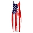 thumbnail image 4 of Fankiway Robe à Imprimé de la Fête de l'Indépendance pour Femmes, Col en V, à Bretelles, Sans Manches, Longue, avec Poches, Robe Col en V Sans Manches, Robes de Plage pour Femmes, Robes d'Été, Grande Taille, Robes pour Femmes, 4 of 5