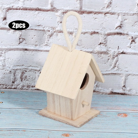 Sonew 2 Pcs Maison d'Oiseau en Bois Boîte de Nidification Suspendue pour Accessoires Décoratifs de Jardin Extérieur, Maison d'Oiseau, Décoration de Maison