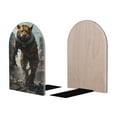 thumbnail image 2 of KLL Ruins Tiger Warrior Print Wood Book Ends for Shelves,1 Pair Wood Bookends Book Holder Stand Decorative, Book Stoppers for Heavy Duty Books CD File Video Games, 2 of 8
