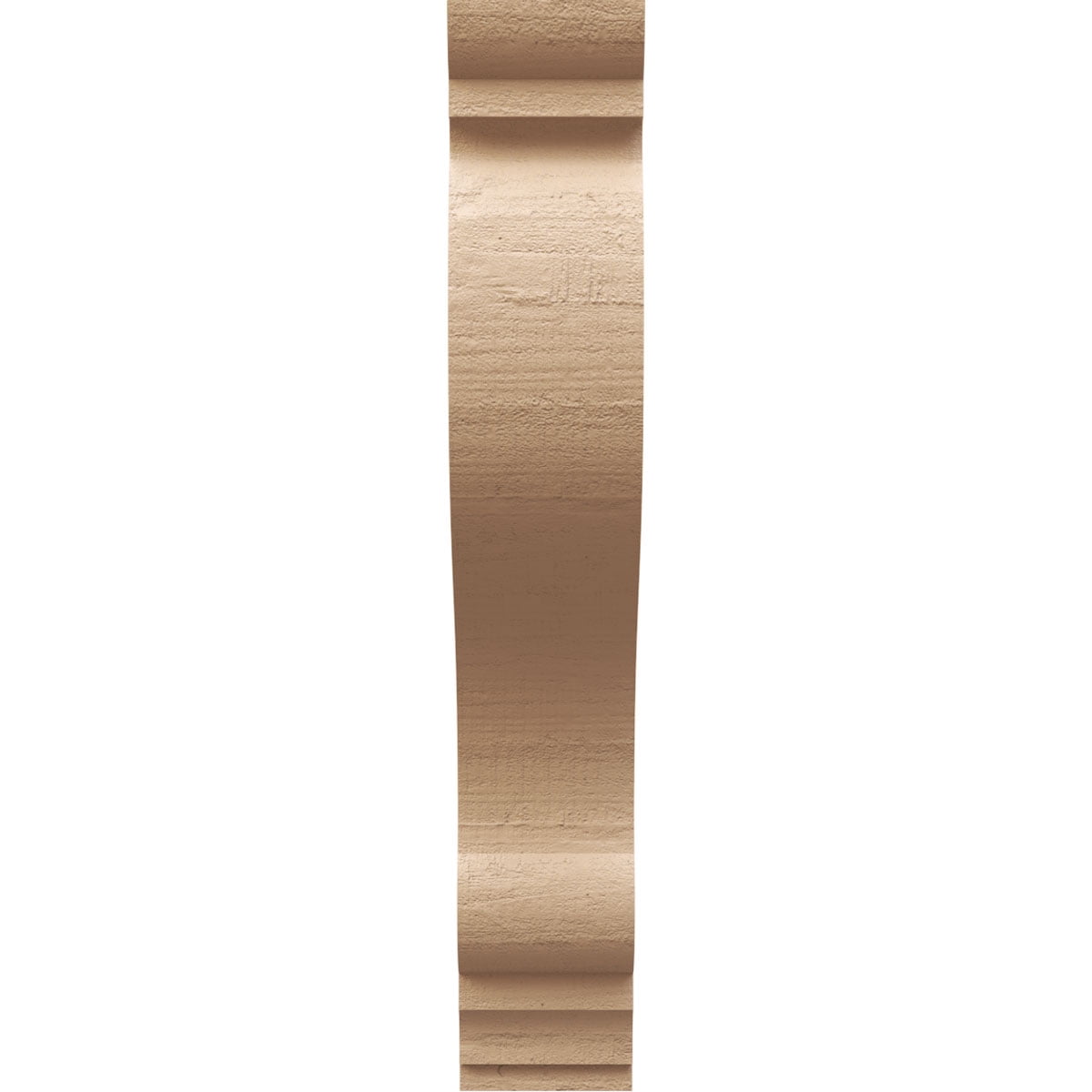 6"W x 12"D x 36"H Thin Scroll Rough Cedar Woodgrain TimberThane Corbel, Primed Tan