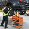 thumbnail image 6 of Odaof 4-Wheel Big Rolling Tool Storage Cart with Ball-Bearing Slides for Garage and Warehouse (Orange), 6 of 8