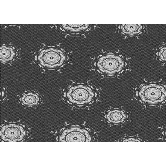 Ahgly Company Indoor Rectangle Patterned Charcoal Black Area Rugs, 8' x 10'