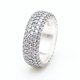 thumbnail image 2 of Anillo de plata con pavé de tres filas eterno bañado en plata, anillo de diamantes de lujo a la moda, regalo de poder para el dedo para mujeres, 2 of 5