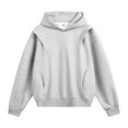 thumbnail image 2 of Mens Hoodies Pullover 2025 Long Sleeve Casual Oversized Cropped Plain Hoodie with Pockets Hooded Sweatshirt, 2 of 4