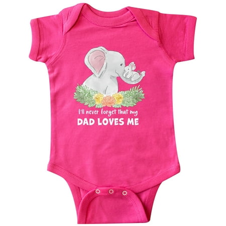 

Inktastic I ll Never Forget That My Dad Loves Me with Cute Elephants Gift Baby Boy or Baby Girl Bodysuit