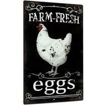 Chicken Coop Signs, Farm Decor for Country Cottage, Kitchen, 12x8 Inches Aluminum Metal Wall Sign - The Fluffy Butt Hut