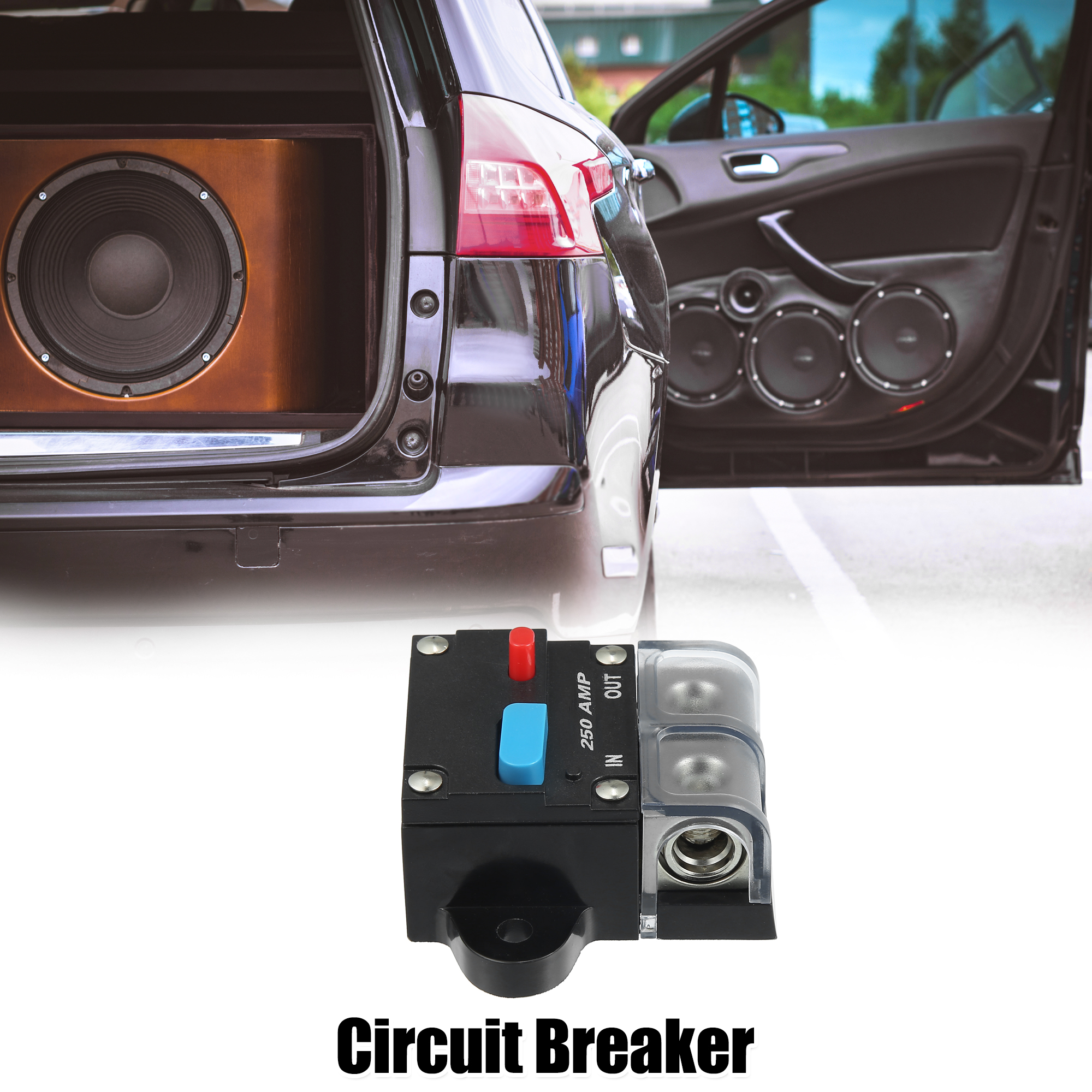Car Fuse Holders Inverter Circuit Breaker Inline Protector 250 Amp for Car Audio