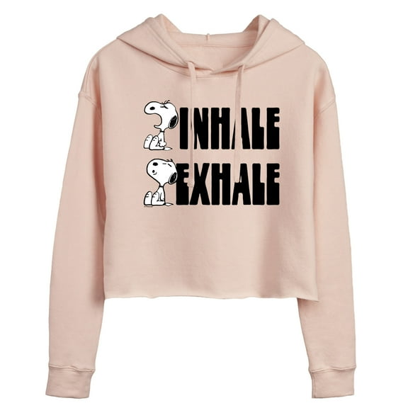 Peanuts - Snoopy Inhale Exhale - Juniors Cropped Pullover Hoodie