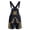 AB17 Dark Blue, variant on Boys Suspender Shorts Kids Comfort Fit High Waist Adjustable Straps Overalls Floral Print Festival Party Casual Shorts Size 6-7 Years Brown