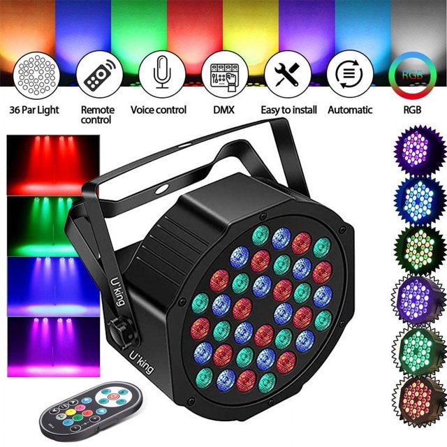 Par Lights 36W RGB Wireless Battery Powered Sound Activated Remote Control for Wedding Party Church