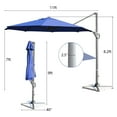 thumbnail image 3 of Costway 11ft Patio Offset Umbrella Cantilever Rotation Aluminum Tilt Cross Base Navy, 3 of 10