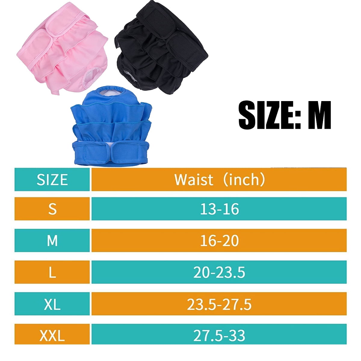 3PCS  Reusable Dog Nappies, Super Absorbent Washable Dog Period Pants, Skirt Design Dog Season Pants, Dog Diapers Female, Pet Sanitary