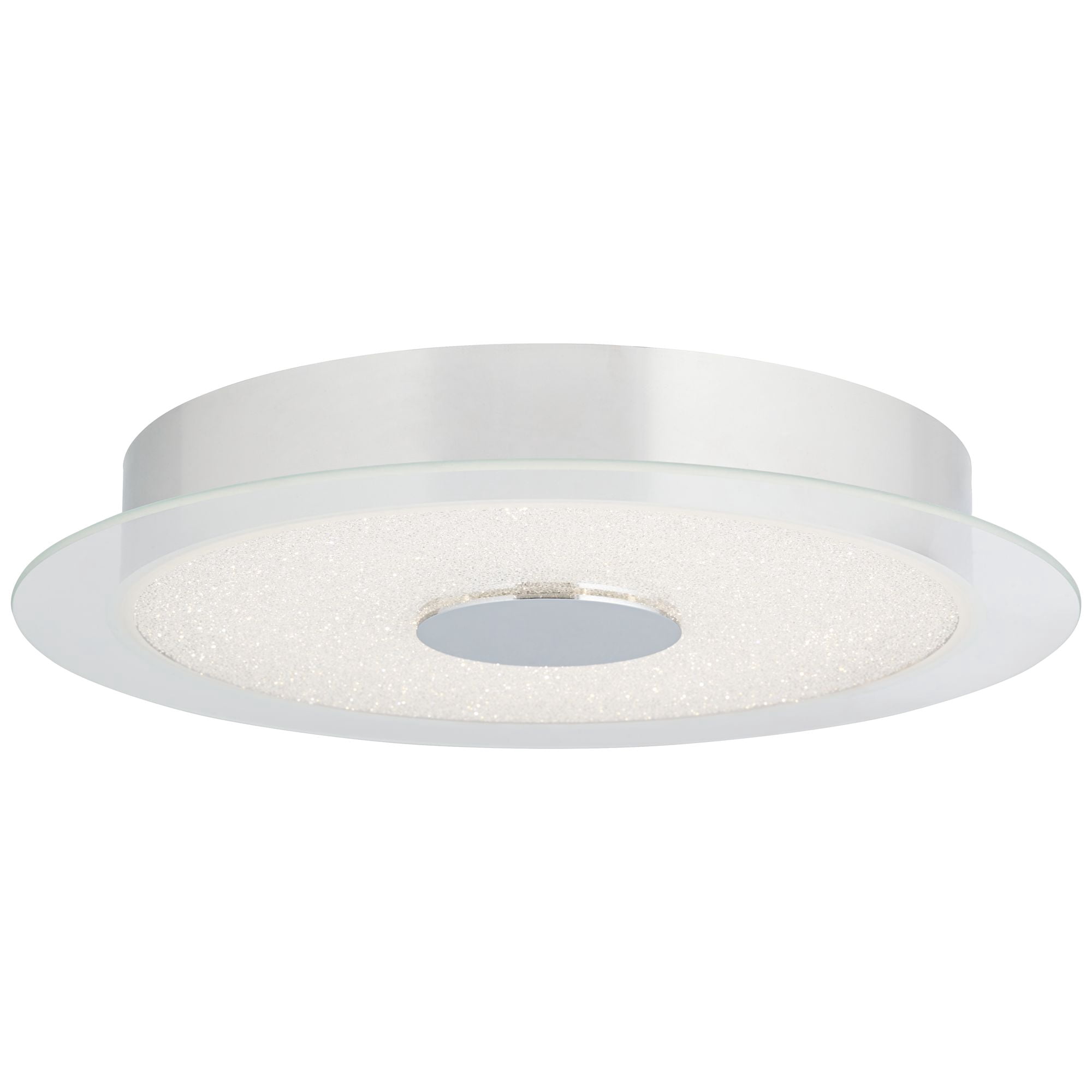 Possini Euro Design Modern Ceiling Light Flush Mount Fixture LED Chrome 16" Wide Crystal Sand Bedroom Kitchen Living Room Bathroom