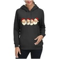thumbnail image 7 of Women's Sherpa Lined Christmas Hoodie: Fuzzy Santa Graphic Pullover - Long Sleeve Festive Fleece Sweatshirt w/ Drawstring Cozy Holiday Lounge Wear, 7 of 7