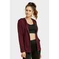thumbnail image 2 of Dailywear Womens Long Sleeve Thin Cotton Full Zip Up Hoodie Jacket Burgundy, 2Xlarge, 2 of 4