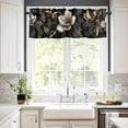 thumbnail image 2 of Hokiten Rod Pocket Curtain Valance, Black Gold Flower Farmhouse Window Valance for Living Room, Bedroom, Kitchen Gradient Luxurious Floral Botanical 54"W x 18"L, 2 of 8