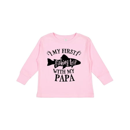 

Inktastic My First Fishing Trip with My Papa Gift Toddler Boy or Toddler Girl Long Sleeve T-Shirt