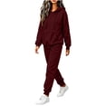 thumbnail image 5 of Jerdar Womens 2 Piece Lounge Set Hoodie Jogger Pants Oversized Solid Color Drawstring Pocket Elastic Waistband Casual Fall Winter Travel Outfits S, 5 of 8