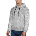 thumbnail image 3 of Uemuo Silver Mosaic Pattern Men's Hoodie - Casual Pullover Hoodie with Kangaroo Pocket, Stylish Hooded Sweatshirt for Everyday Wear-Large, 3 of 7