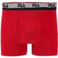 thumbnail image 5 of Fila Men's 4-Pack Logo Band 6" Inseam Boxer Brief Steel Heather/Red/Black/Grey Heather, Small, 5 of 5