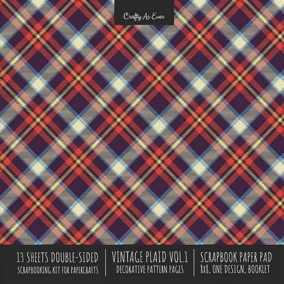 Vintage Plaid 1 Scrapbook Paper Pad 8x8 Scrapbooking Kit for Cardmaking Gifts, DIY Crafts, Printmaking, Papercrafts, Dec, (Paperback)