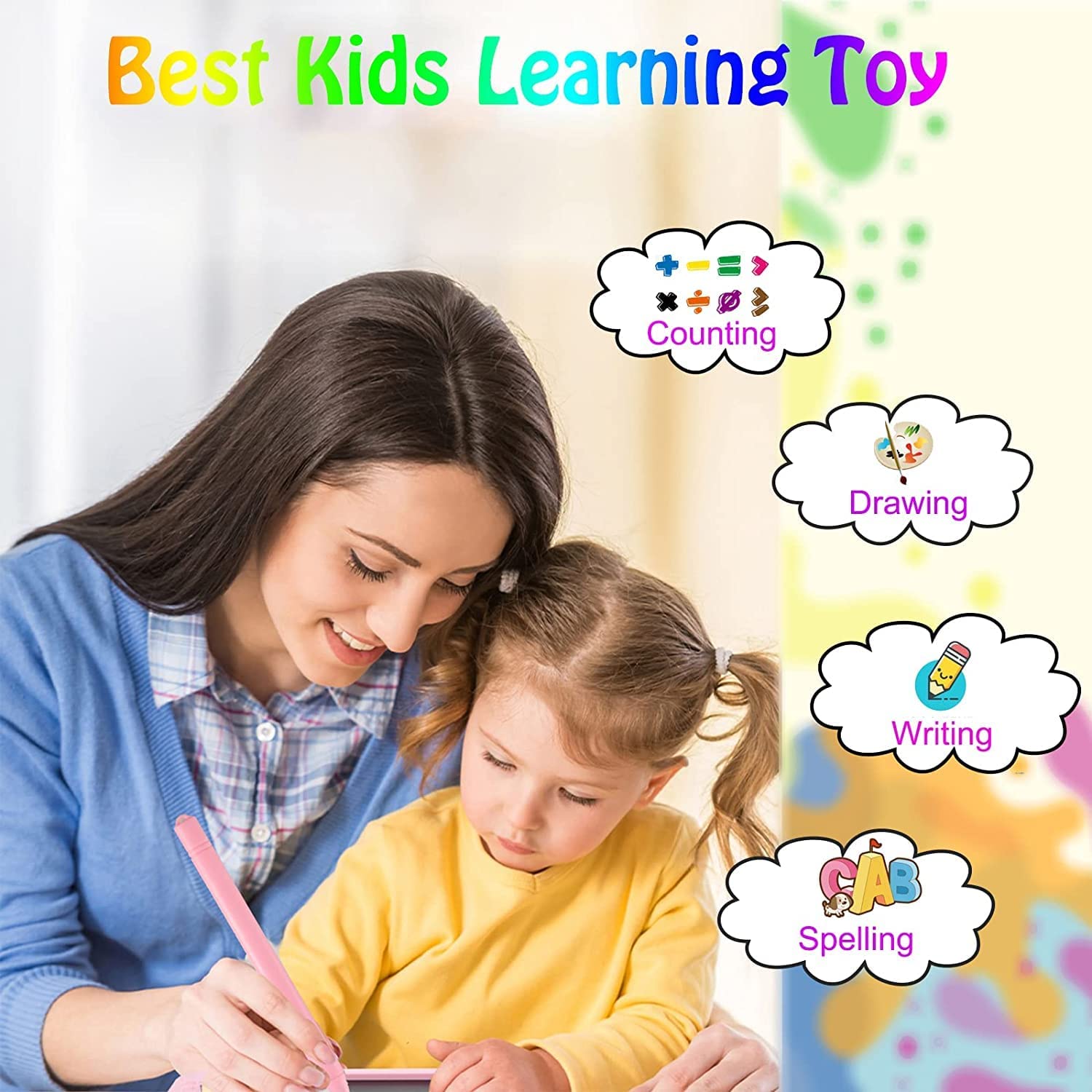 Tablette Écriture LCD Pour Enfants – Lot De 2, 8,5 Pouces, Effaçable, Cadeau Éducatif 3 Ans Et +