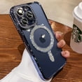 thumbnail image 4 of Luxury Magsafe Glitter Plating Bling Diamond Case for iphone 15 14 13 12 11 Pro Max Plus Wireless Charging Magnetic Clear Cover, 4 of 6