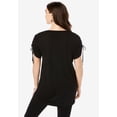 thumbnail image 2 of Roaman's Women's Plus Size Ruched Sleeve Ultra Drape Tunic, 2 of 3