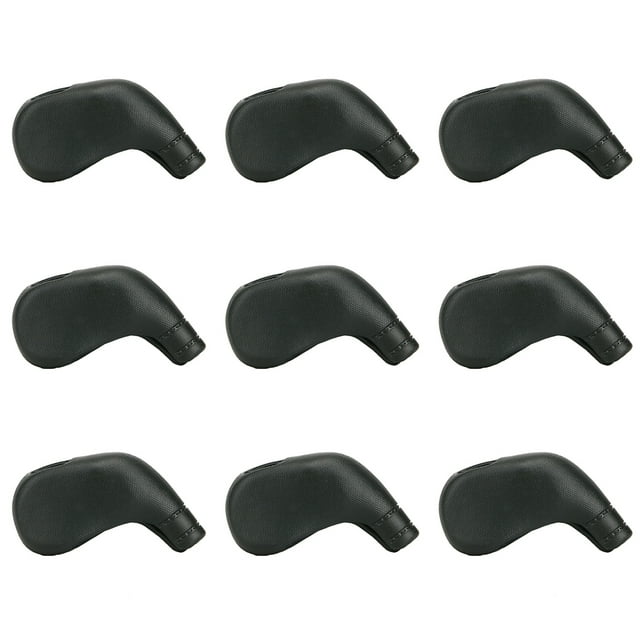 maskred 9 Pieces Golf Club Cover TPE Waterproof Iron Putter Head Covers Travel Replacement Protector Removable Accessories Gifts Black