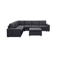 thumbnail image 3 of Casey Modular Sectional Sofa with Ottoman in Dark Gray Linen, 3 of 4