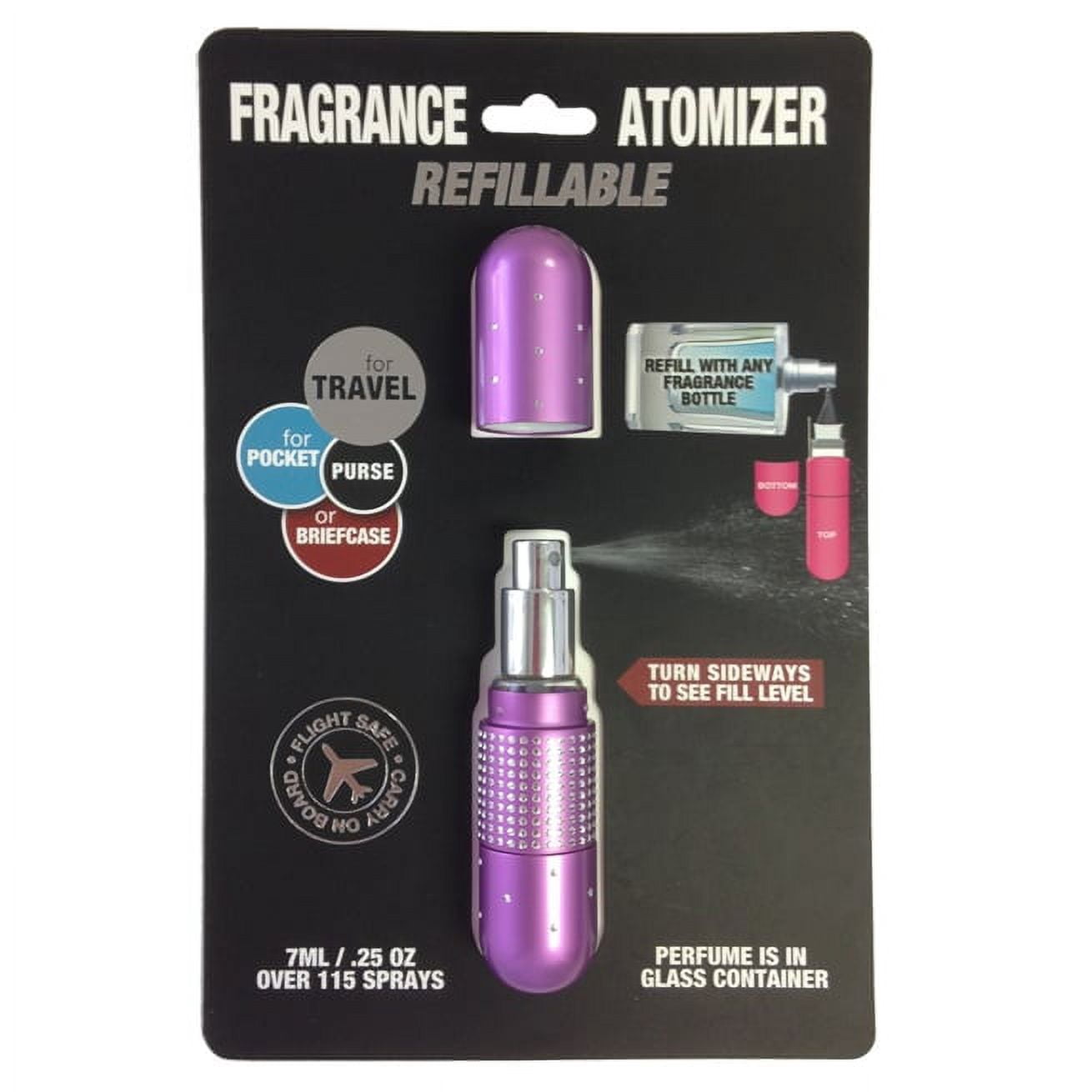 F.E. Distributors Refillable smell Deluxe Crystal Sexy Pink 0.23-ounce Atomizer - .25 oz