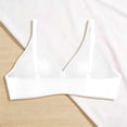 thumbnail image 5 of Bikini Top for Women Solid Color V Neck Push Up Padded Swimsuit Adjustable Strap Style Swim Tops Only(White-2,L), 5 of 7