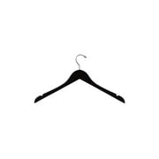 SSWBasics 17 Inch Black Wood Hangers - Case of 50 Dress Hangers Elegant Wooden Dress Hangers