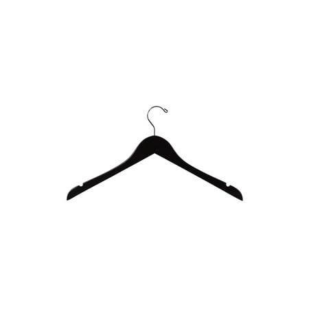 SSWBasics 17 Inch Black Wood Hangers - Case of 50 Dress Hangers Elegant Wooden Dress Hangers