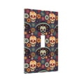 thumbnail image 2 of Kll Skulls And Flowers Wall Plate,Gloss Finish,Standard Size 1 - 5" X 3", Polycarbonate Thermoplastic,Electric Receptacle Plug Covers, 2 of 8