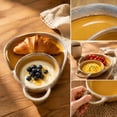 thumbnail image 6 of Soup and Sandwich Bowl, Soup Bowls with Bread Holder, Ceramic Divided Plate with Handle, Muticolor Chip and Dip Plate, Soups and Bread Bowl Combo for Breakfast Cookies Bread Salad Fruits, 6 of 8
