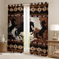 thumbnail image 2 of Homewish Rustic Western Cowboy Black Out Curtains,Country Cattle Hide Curtains Pack of 2 (42x63 Each),Retro Bohemain Aztec Bedroom Curtains For Boys Teens,Microfiber Bedroom Decor, 2 of 6