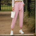 thumbnail image 5 of Weardear Women's Cotton Cargo Pants Elastic Waist Drawstring Pants Casual Joggers with Pockets, 5 of 6