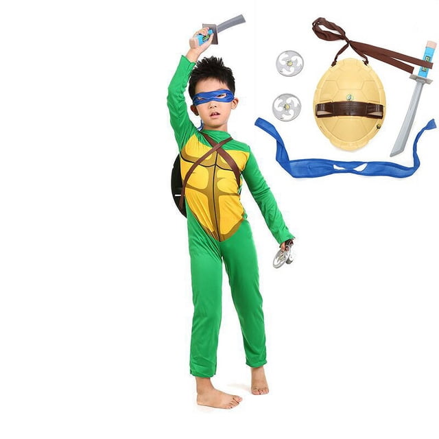 Disfraz de Tortugas Ninja Mutantes para niños, disfraz de TMNT, fiesta de cumpleaños, Halloween, actuación, vicio, Donatello Fivean unisex