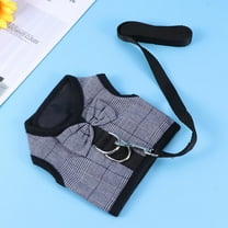 Milisten Small Pet and Leash Set, Black Breathable Mesh Traction Strap for Walking Small Animals, 1 Set